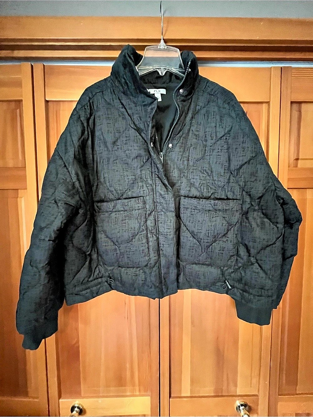 FLX Quilted Puffer Jacket in Black XL Like New